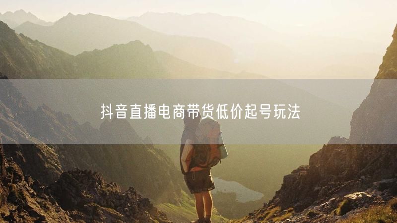 抖音直播电商带货低价起号玩法