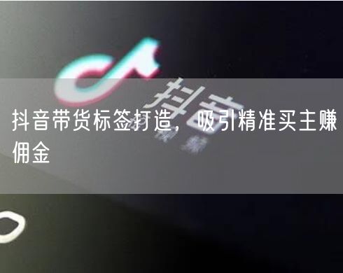 抖音带货标签打造，吸引精准买主赚佣金