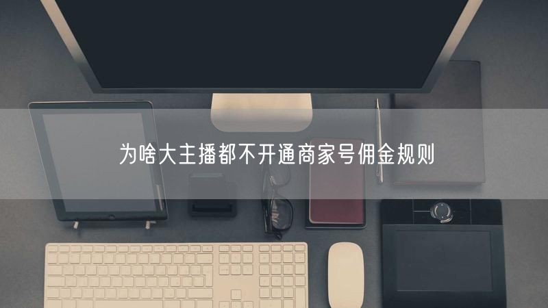 为啥大主播都不开通商家号佣金规则