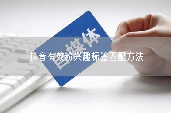 抖音有效粉兴趣标签匹配方法
