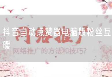 抖音自动点赞器电脑版粉丝互暖