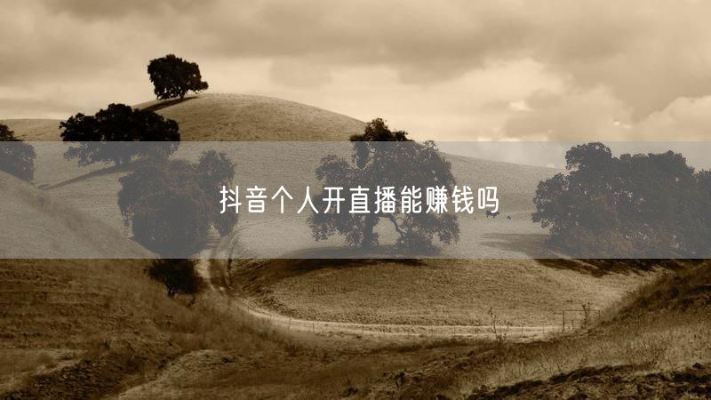 抖音个人开直播能赚钱吗